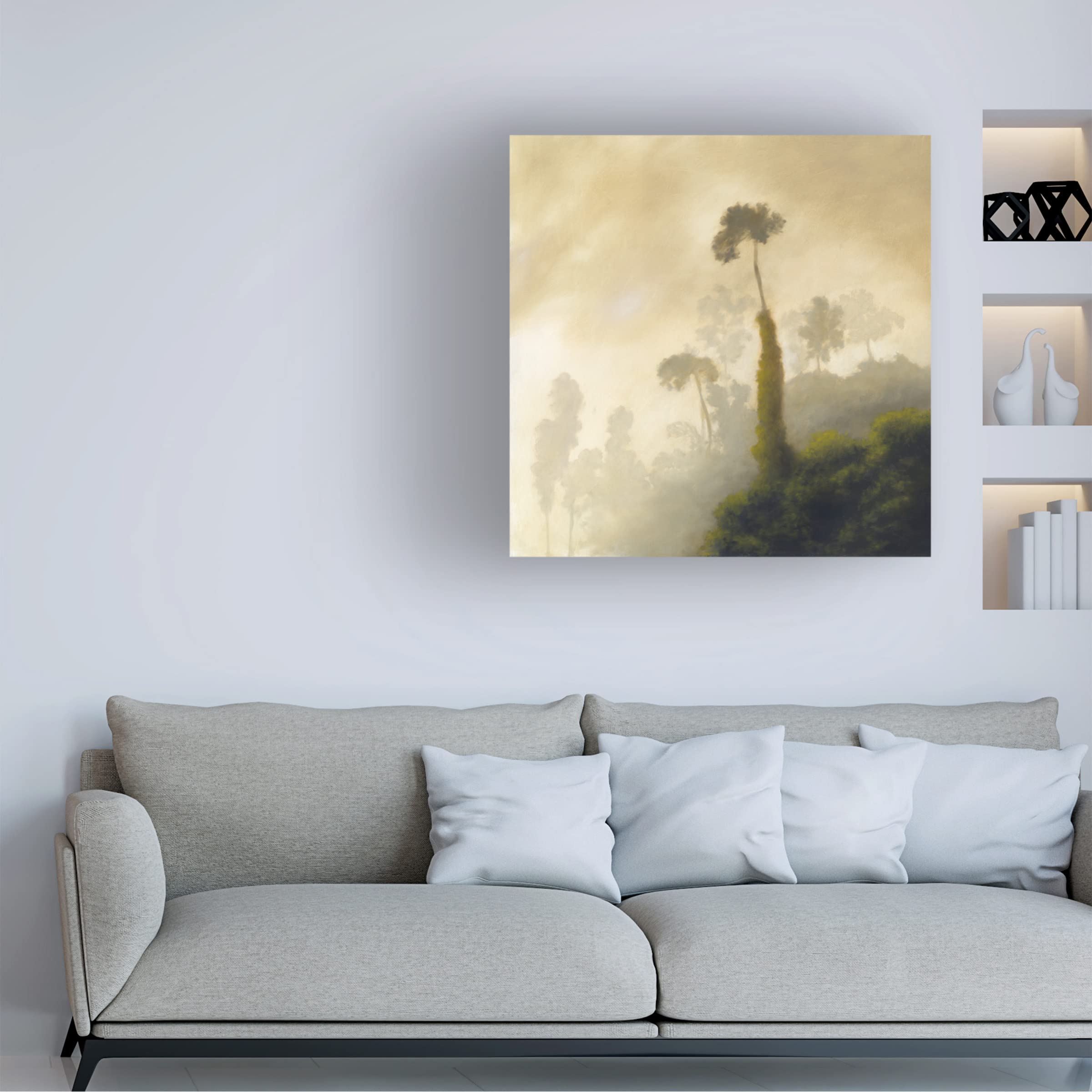 Trademark Fine Art 'Fog' Canvas Wall Art Print by Rick Monzon - Modern Landscape Painting for Living Room, Bedroom & Office Decor