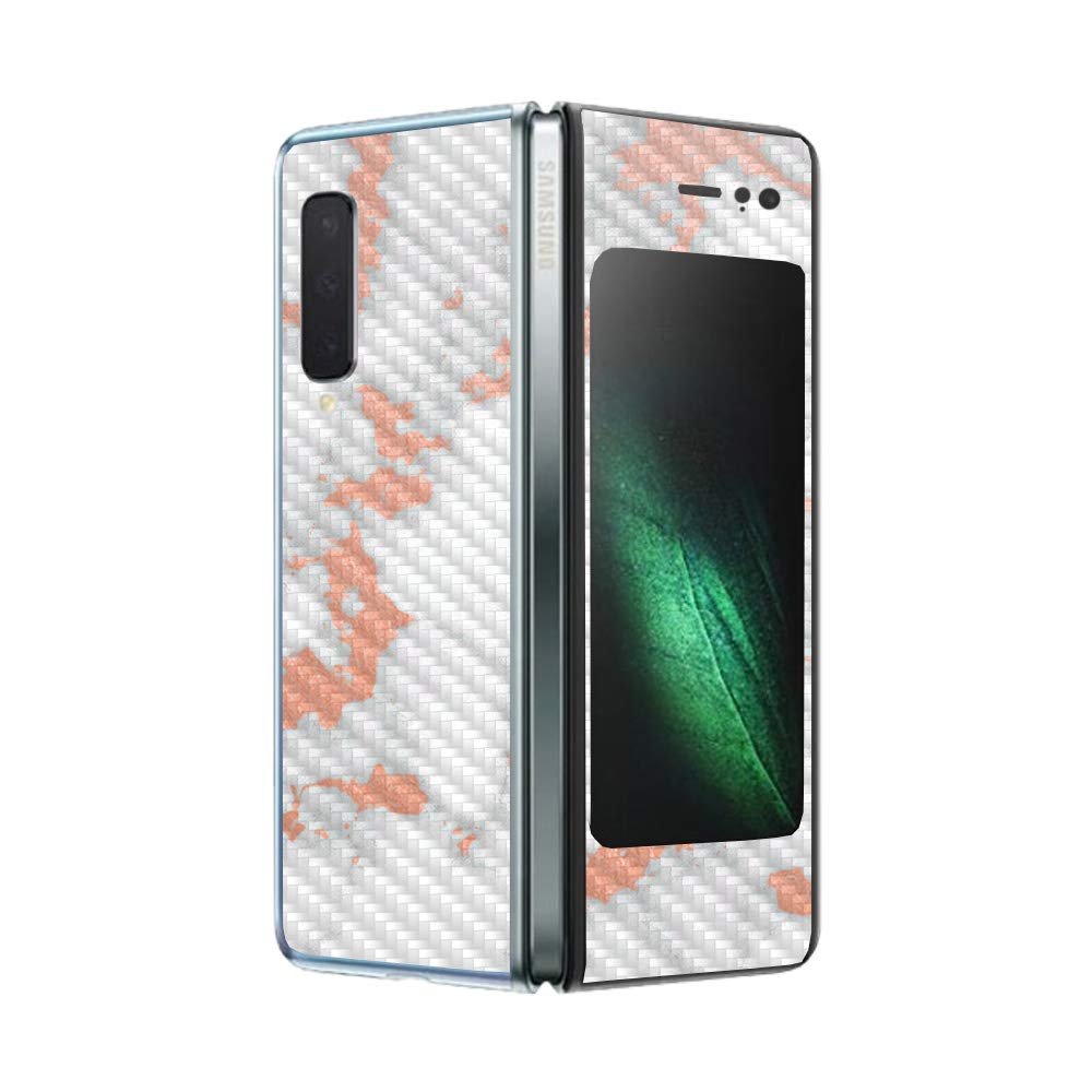 MightySkins Carbon Fiber Skin for Samsung Galaxy Fold - Durable Protective Cover for Everyday Use