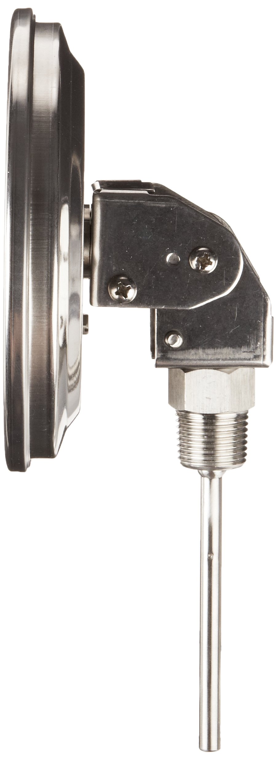 PIC Gauge B5A4-AA 5-Inch Dial Bimetal Thermometer with Adjustable Angle Connection | -40/120°F & -40/50°C Range | 4-Inch 316 Stainless Steel Stem | Durable Stainless Steel Case | Ideal for HVAC, Industrial, and Food Processing Applications