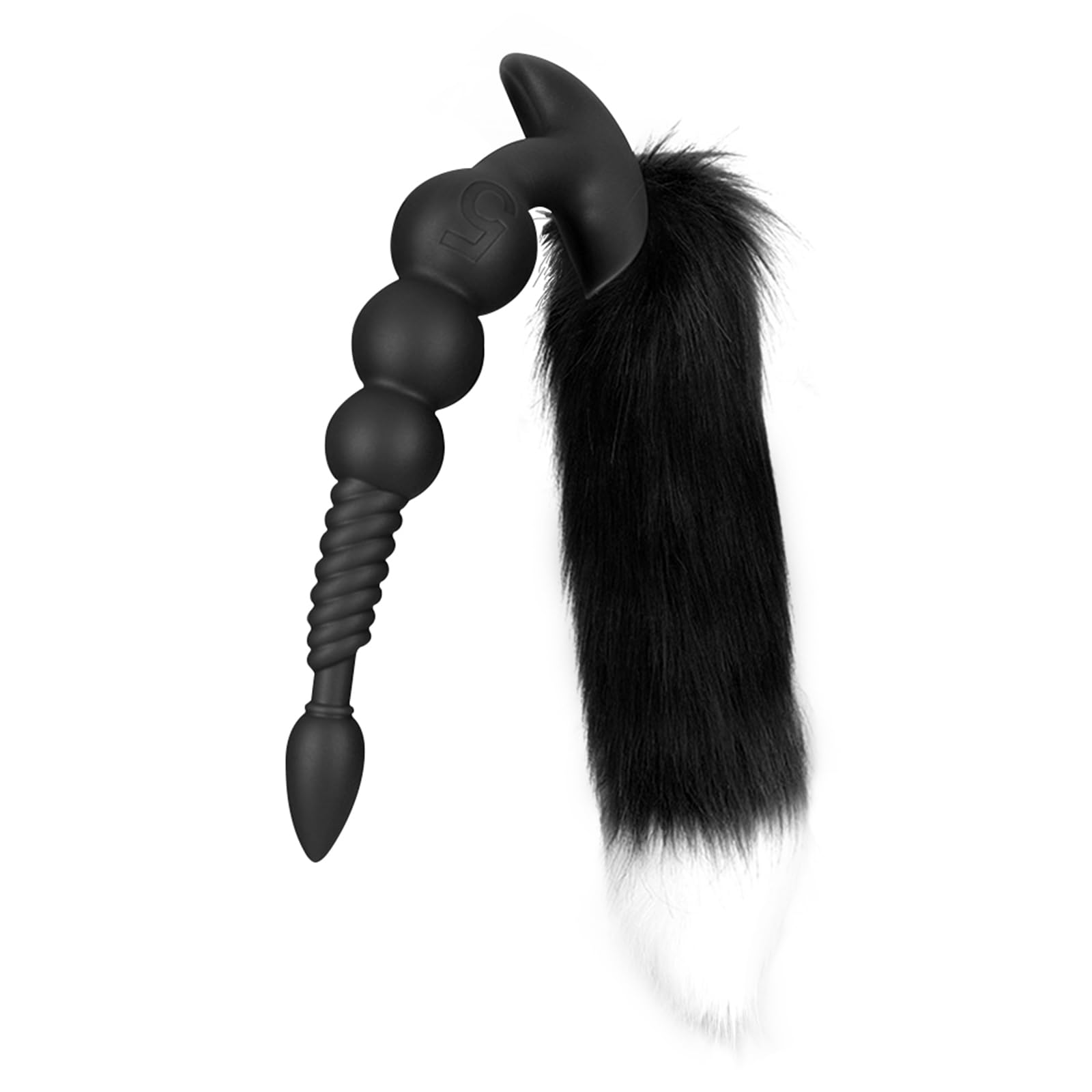 Premium Silicone Anal Beads with Removable Fox Tail - Prostate & G-Spot Stimulator for Men & Women - Black Adult Sex Toy for Couples, Role Play & Sensual Exploration - Perfect for Spicing Up Your Intimate Moments & BDSM Play