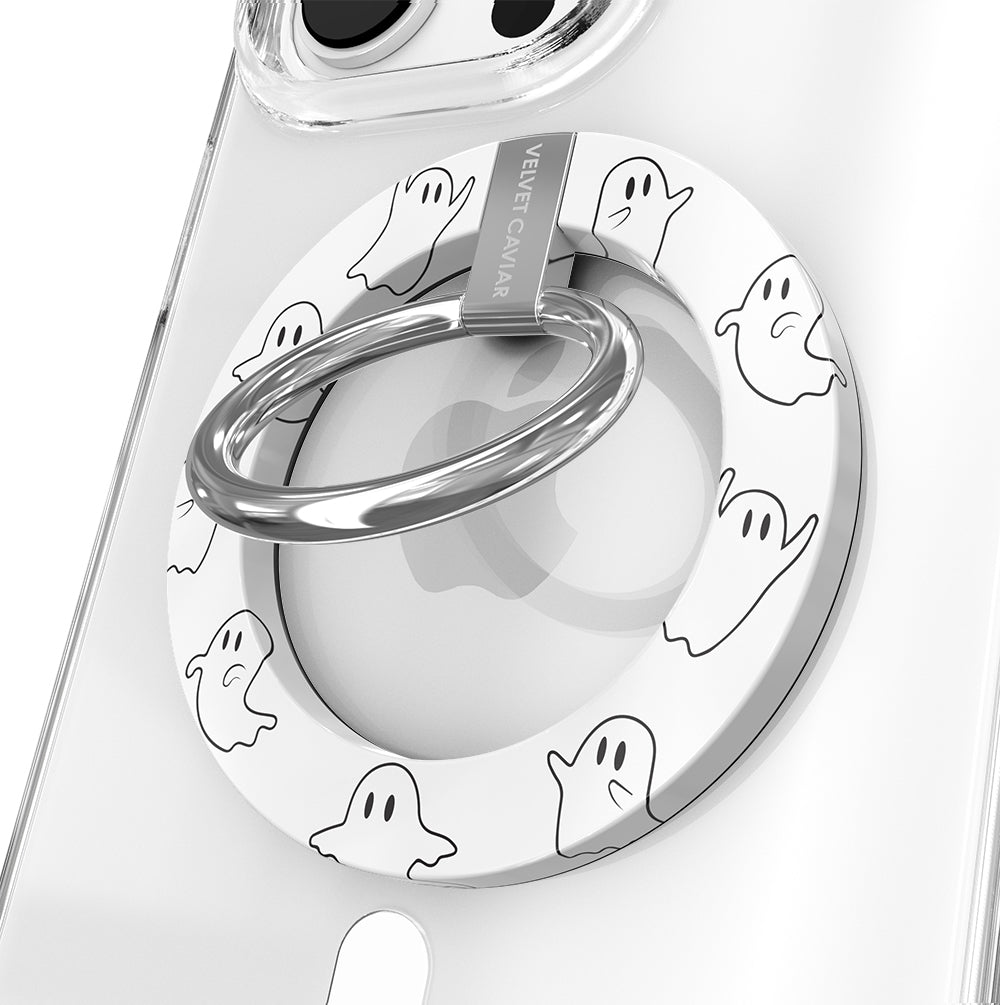 Ghosted MagSafe Grip Ring - Magnetic Phone Holder for iPhone 12/13/14/15 Pro Max - Secure Anti-Slip Grip for One-Handed Use - Perfect for Driving, Working Out & Daily Activities