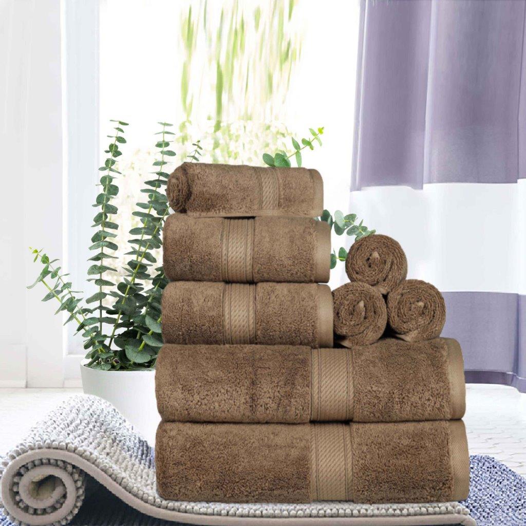 Premium 8-Piece Egyptian Cotton Towel Set - Ultra Soft, Heavyweight & Plush for Bath, Spa & Luxury Home Decor
