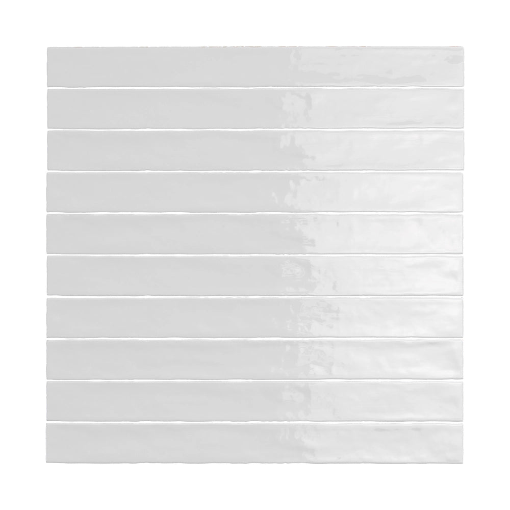 Premium Frost White Ceramic Wall Tiles 3x12 Inch - Modern Kitchen Backsplash & Bathroom Tile for Stylish Home Decor