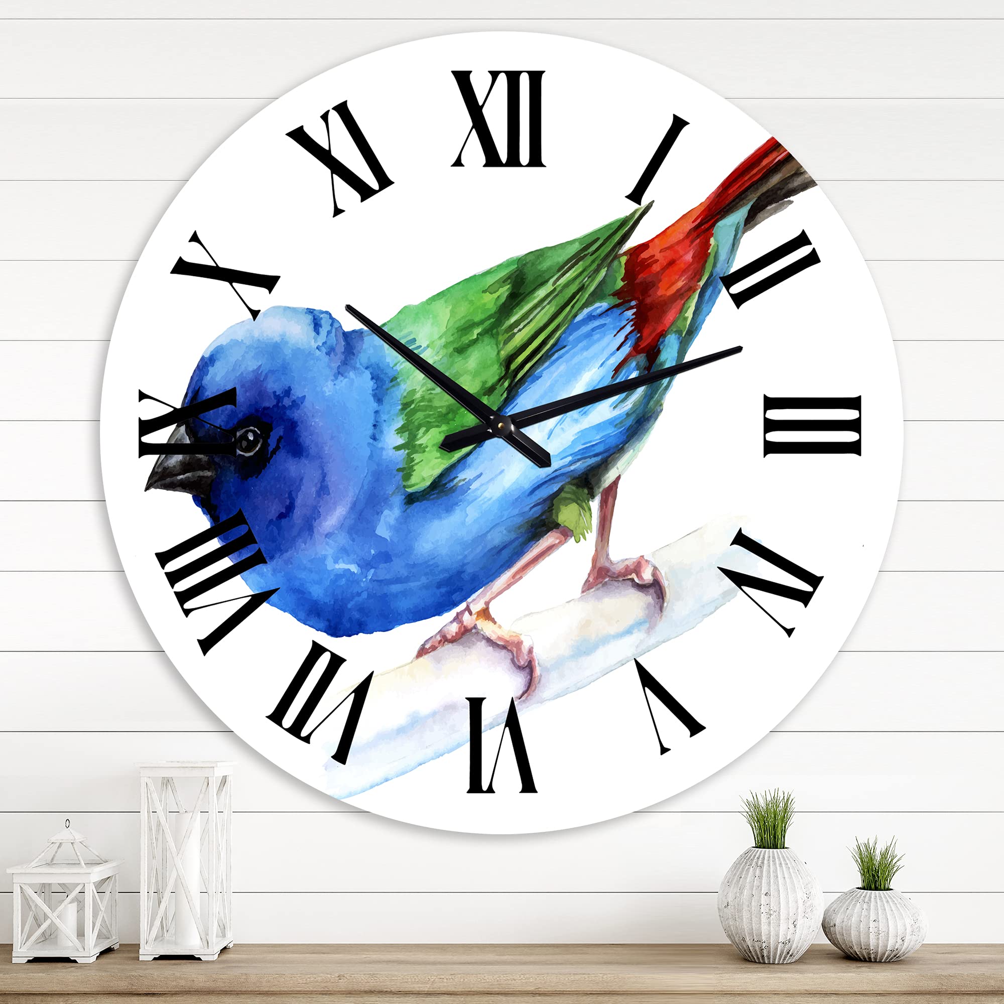 Forbes Finch Bird Wall Clock - Large Traditional Design for Home & Office Decor | Perfect for Living Room, Bedroom, and Workspace