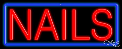 Custom Neon Glass Nail Art Sign #10093 - Handmade in USA - Perfect for Nail Salons, Home Decor & Gift Ideas