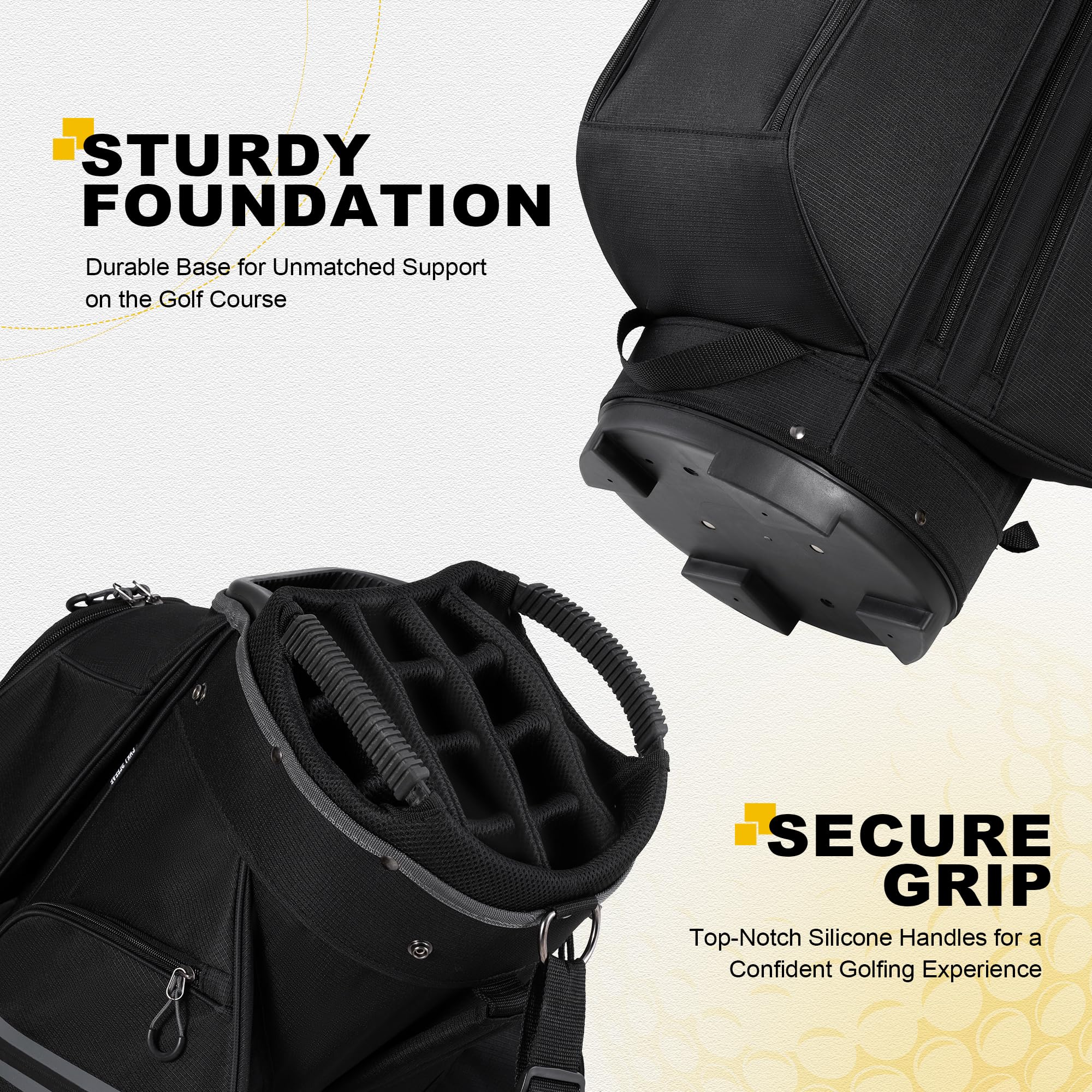 Premium 15-Way Golf Cart Bag with Padded Handles & Waterproof Rain Cover - Durable & Lightweight for Golfers - Perfect for Tournaments, Driving Range & Club Storage