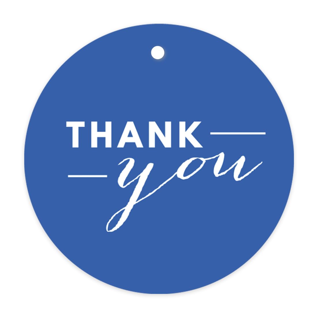 Andaz Press Circle Gift Tags - 24-Pack Royal Blue Thank You Cards for Weddings, Parties & Special Occasions | Elegant Chic Style Gift Tags for Presents, Favors & DIY Crafts