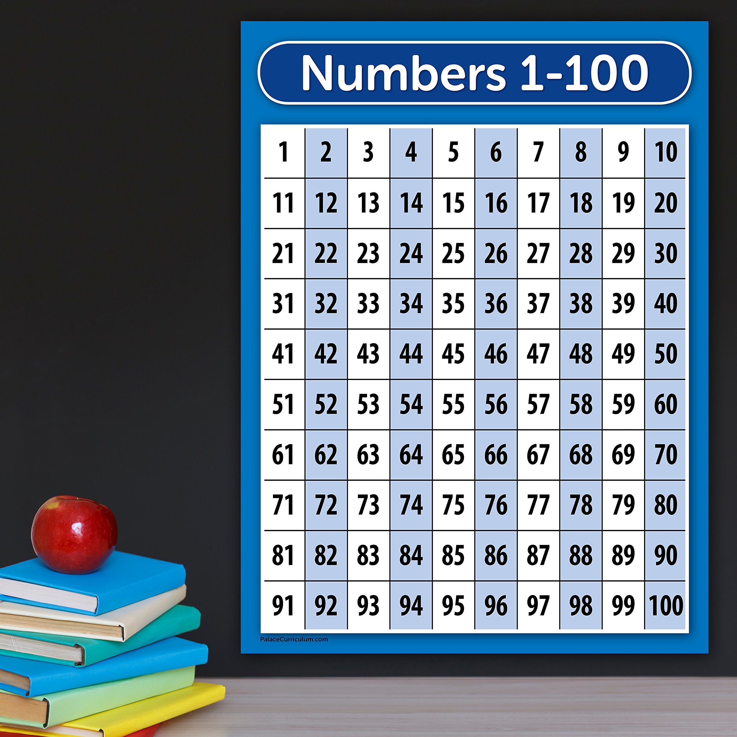 Palace Curriculum Numbers 1-100 Educational Poster Chart - Laminated 18x24 Inch - Perfect for Classroom, Homeschool & Kids Room Decor
