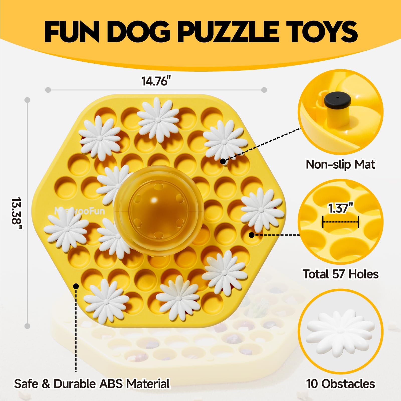 MEWOOFUN Interactive Dog Puzzle Toy for IQ Training & Mental Stimulation - Slow Feeder for Small, Medium & Large Dogs - Treat Dispensing Enrichment Toy for Smart Dogs - Perfect for Indoor Play & Boredom Relief