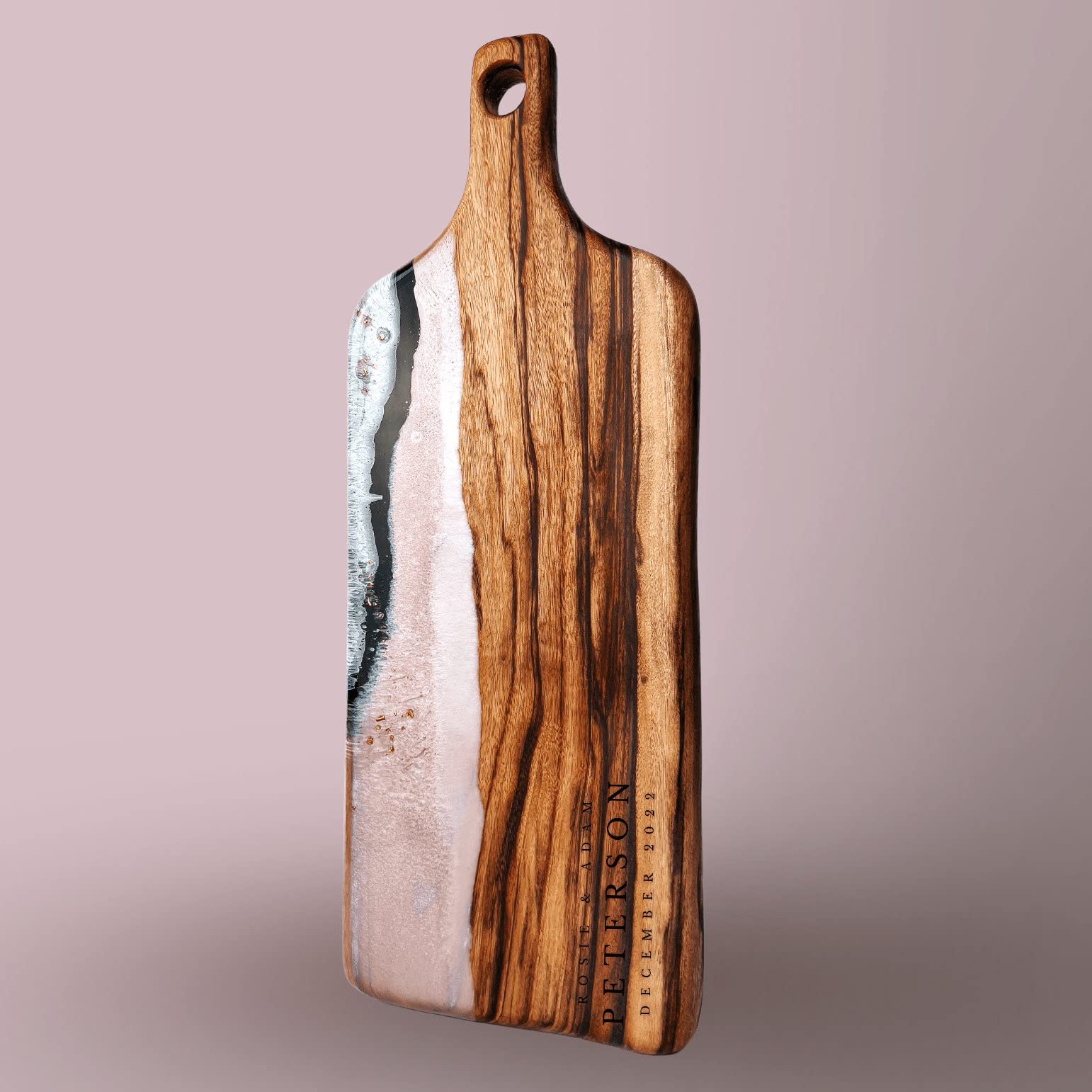 Personalized Engraved Resin Serving Board - Custom Cheese & Charcuterie Platter, Unique Gift for Mom, Mother, Best Friend Birthday - Perfect for Entertaining, Wine & Cheese Nights, Bridal Showers