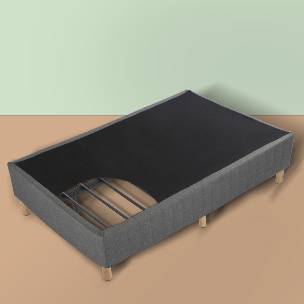 Sturdy Double Metal Bed Frame with Mattress Foundation - Dark Grey | Heavy Duty Support for Queen/King Size Beds | Perfect for Master Bedrooms, Guest Rooms & Dormitories