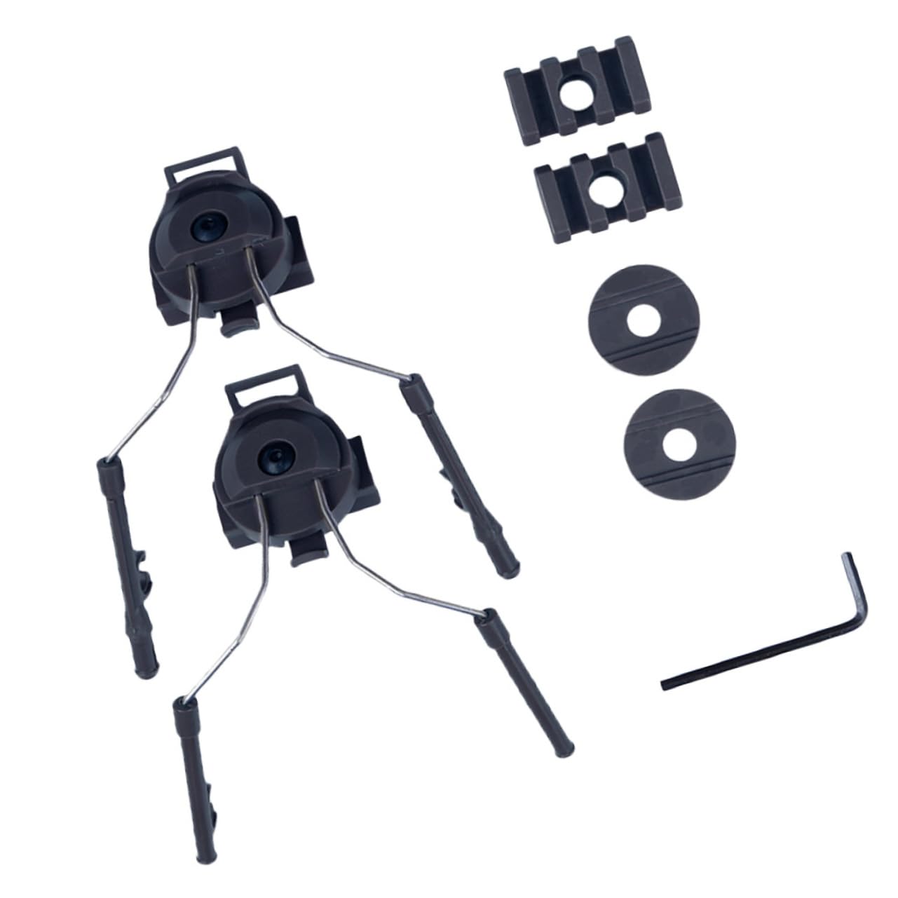 BESPORTBLE 3-Piece Fast Helmet Rail Adapter Set - Universal Helmet Headset Mount for Motorcycle, Bike & Snowboarding - Durable Black Design for Secure Audio Device Attachment