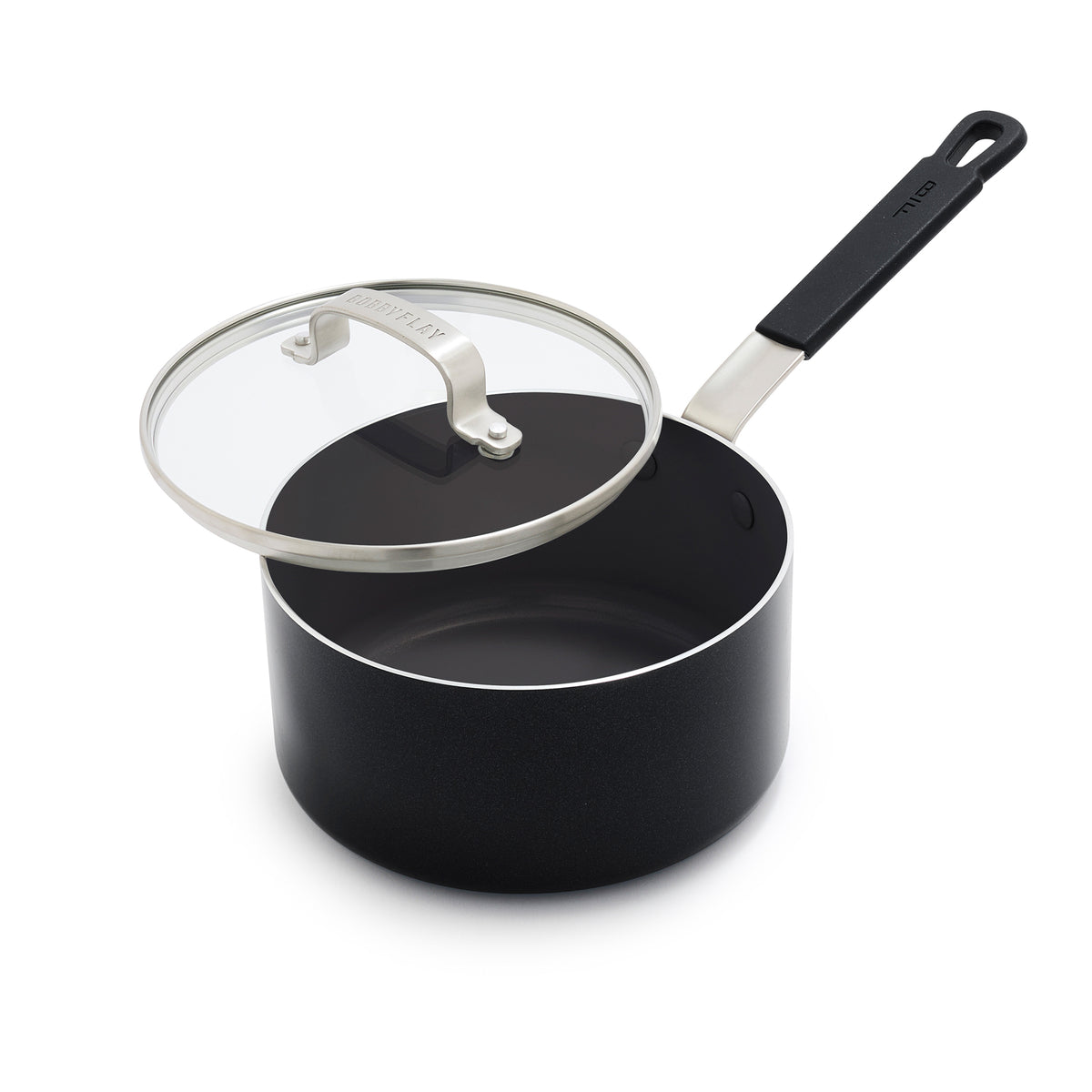 Bobby Flay by GreenPan Professional Ceramic Nonstick 2.53 Quart Saucepan with Lid - Black | Healthy Cooking, Sauce Making & Simmering | PFOA-Free & Dishwasher Safe