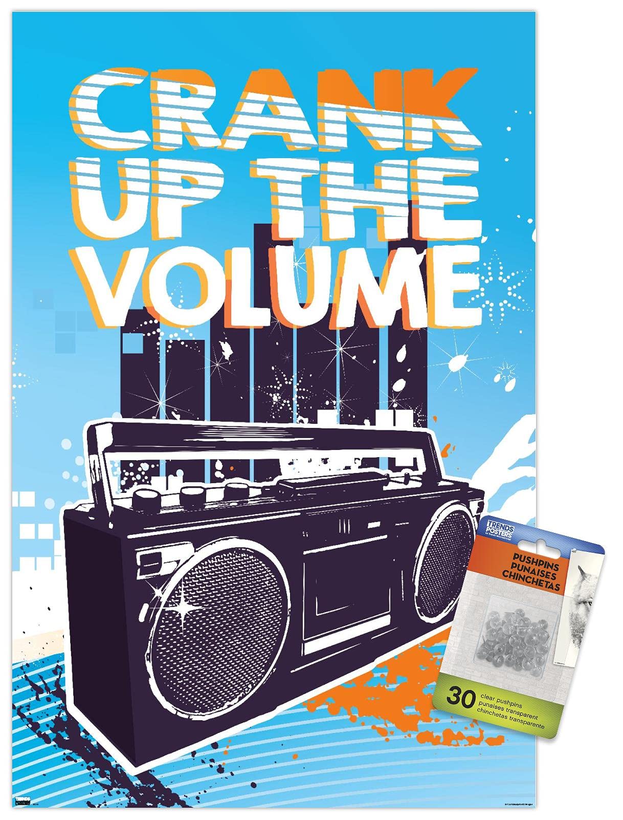 Music Wall Poster with Push Pins - Vibrant Decoration for Bedroom, Dorm & Studio - Perfect Gift for Music Lovers & Audiophiles