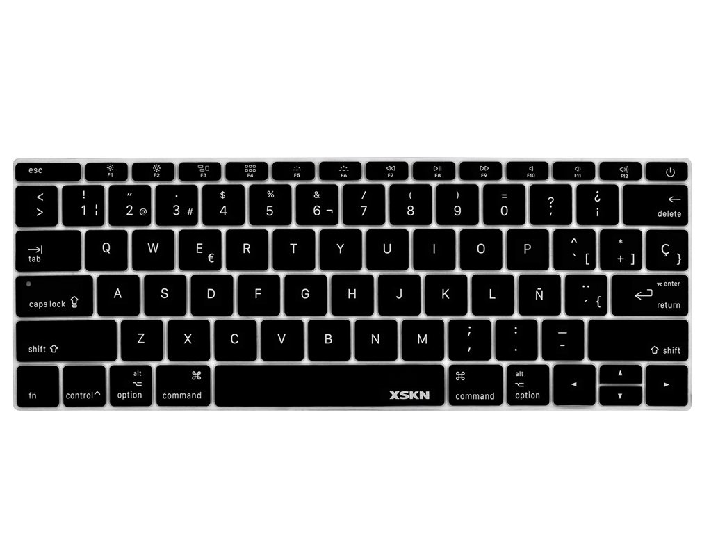 Spanish Letters Silicone Keyboard Cover for MacBook 12