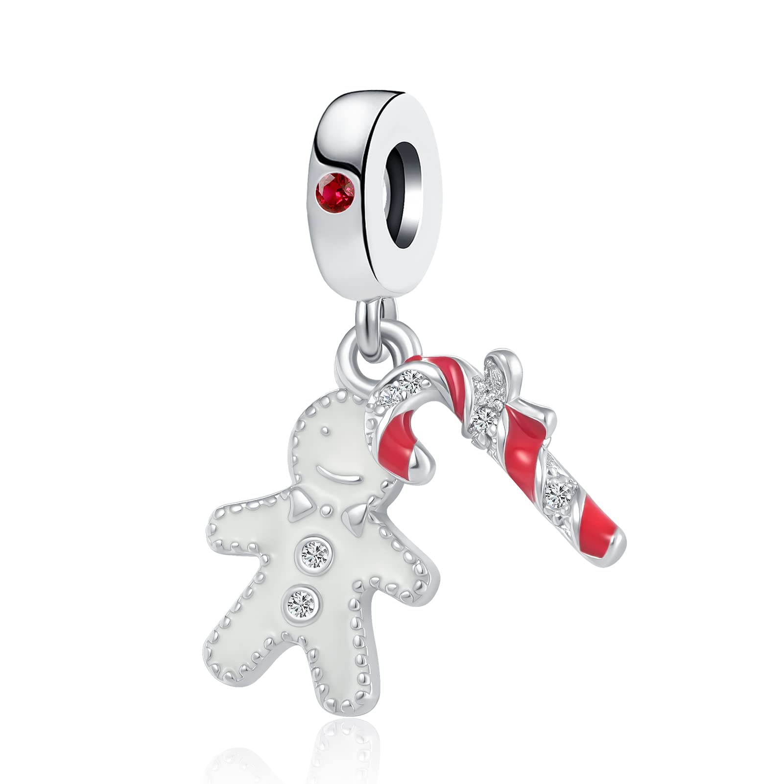 Christmas Gingerbread Man Charm Bead for Pandora Bracelets - Festive Holiday Cookie Dangle Jewelry Gift for Women, Grandma, Mom, Sister - Perfect for Christmas Parties, Family Gatherings & Gift Exchanges
