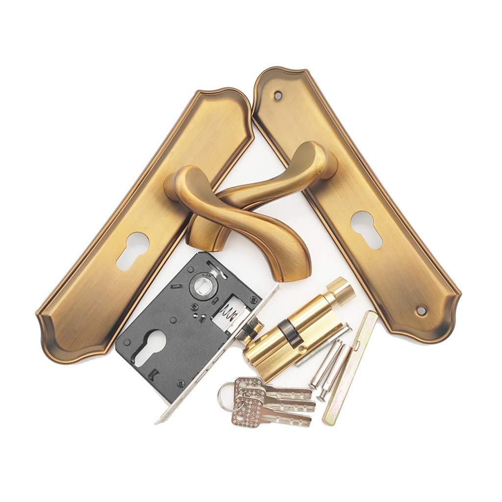 Premium Aluminum Alloy Door Lock - Minimalist Bedroom Security Handle with Cylinder | Quiet & Durable for Home, Office & Interior Doors | Modern Design for Bedrooms, Bathrooms & Closets