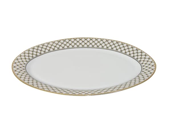57-Piece Elegant Porcelain Dinnerware Set for 8 - Gold & Silver Accent for Wedding, Holiday & Formal Dining - Dishwasher & Microwave Safe Dinner Plates, Bowls & Cups