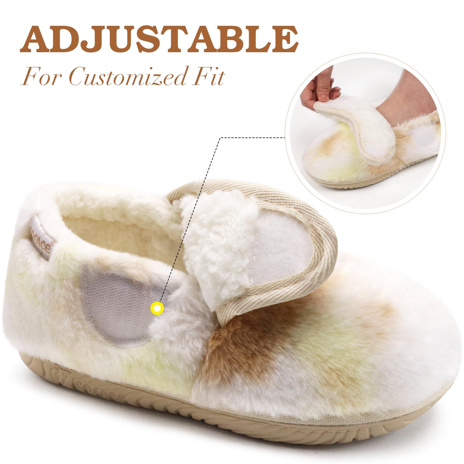 COFACE Women's Memory Foam House Slippers - Soft Fluffy Indoor Outdoor Slippers for Ladies - Perfect for Home, Office, and Travel Comfort