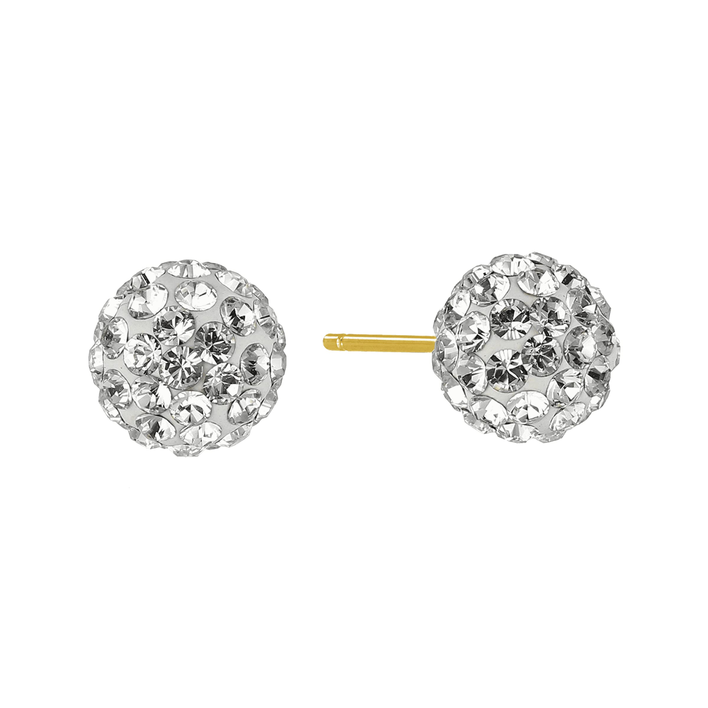 14K Gold Swarovski Crystal Stud Earrings for Women - Party & Wedding