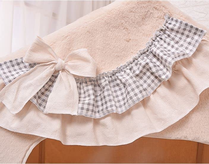 Handmade Princess Pet Bed for Small Dogs & Cats - Cozy Washable Sofa Cushion with Removable Cover, Warm Frame Tent House (Beige Grid, Medium) - Perfect for Indoor Lounging & Nap Time