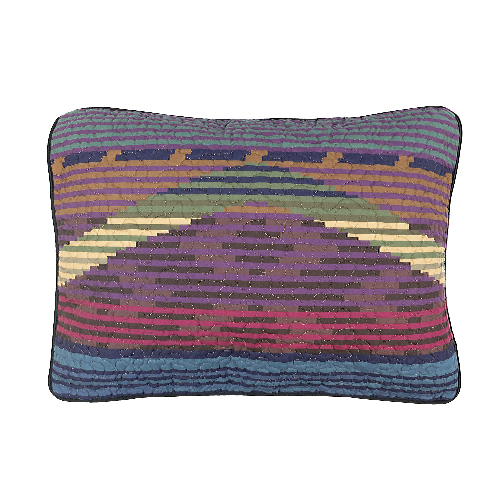 Donna Sharp Colorful Texas Southwest Decorative Pillow Sham Cover - Striped Pattern Standard Size for Sofa, Bed & Home Decor