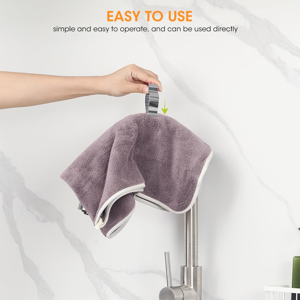 Aieve 4-Pack Stainless Steel Towel Clips - Heavy Duty Kitchen & Bathroom Towel Holders for Racks, Oven Handle, Dishwasher, Stove - Perfect for Organizing Linens & Keeping Towels Secure