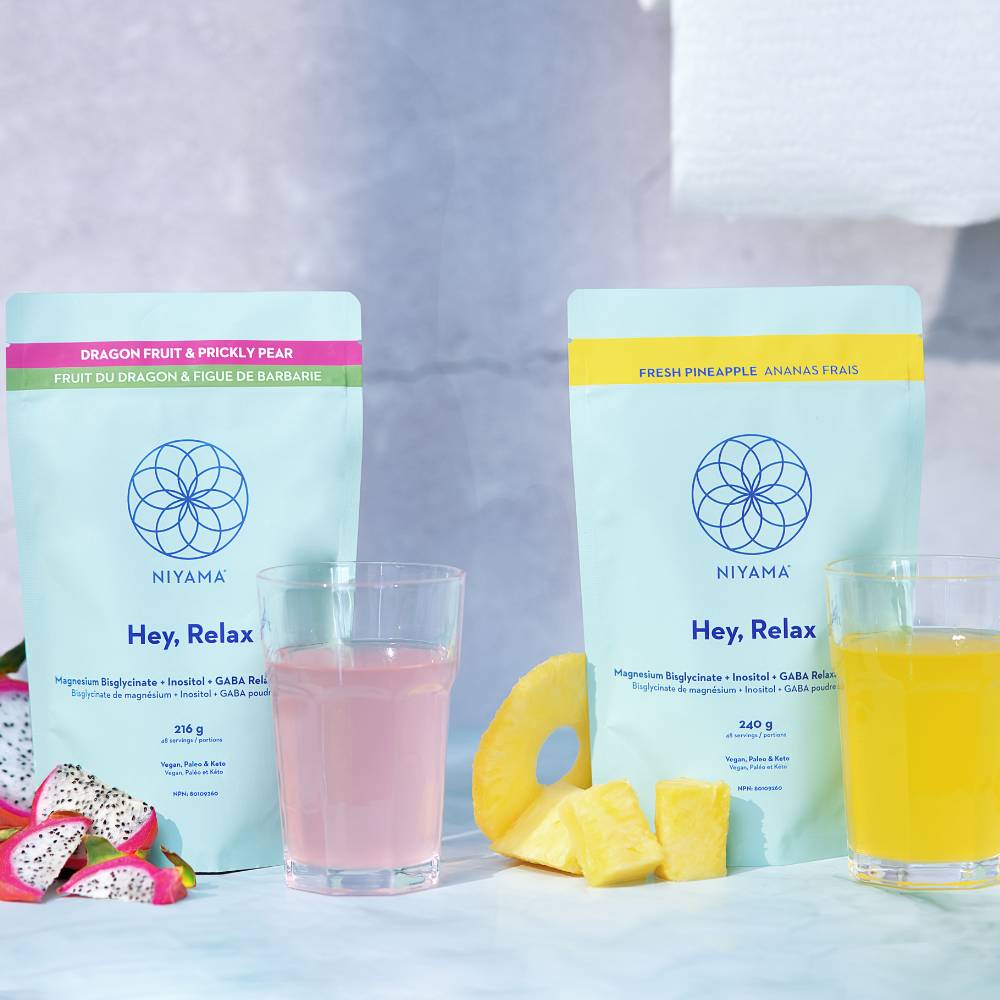 Hey Relax! Magnesium Bisglycinate with Inositol & GABA Supplement - Pineapple Flavored Relaxation Powder for Stress Relief & Better Sleep
