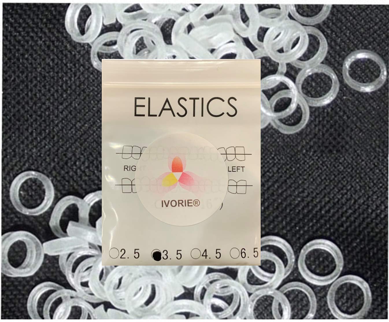 IVORIE Dental Orthodontic Rubber Bands - 100pcs Braces Elastics for Teeth Gap (5/16