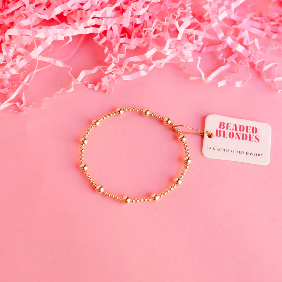 Beaded Blondes Gold Bracelet - Trendy Boho Beaded Jewelry for Women - Perfect for Parties, Weddings & Everyday Wear
