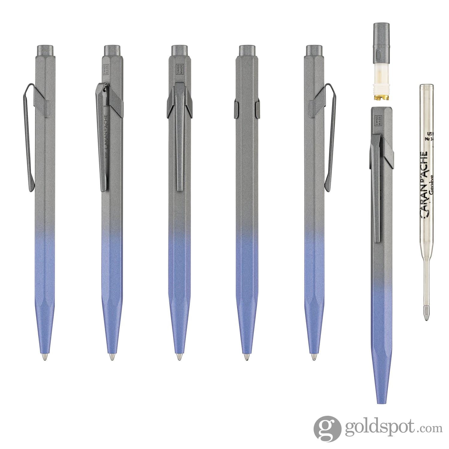 Premium Caran d'Ache 849 Limited Edition Stormy Blue Ballpoint Pen - Swiss Luxury Writing Instrument for Professionals & Gift Giving (Office, Business Meetings, Signature Signing)