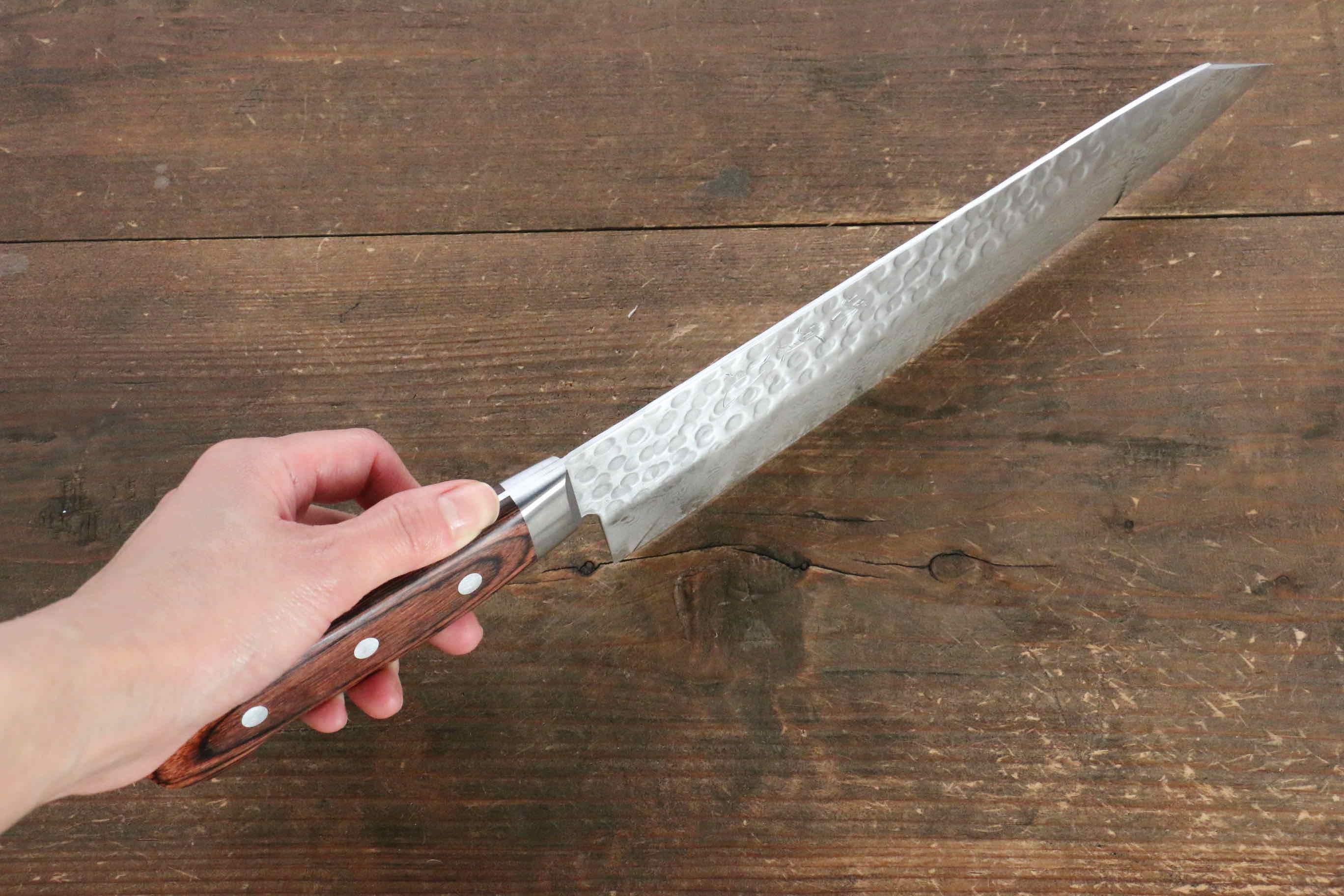 Premium Jikko VG10 17-Layer Kiritsuke Gyuto Japanese Chef Knife 230mm with Mahogany Handle - Perfect for Sushi, Sashimi & Precision Vegetable Cutting