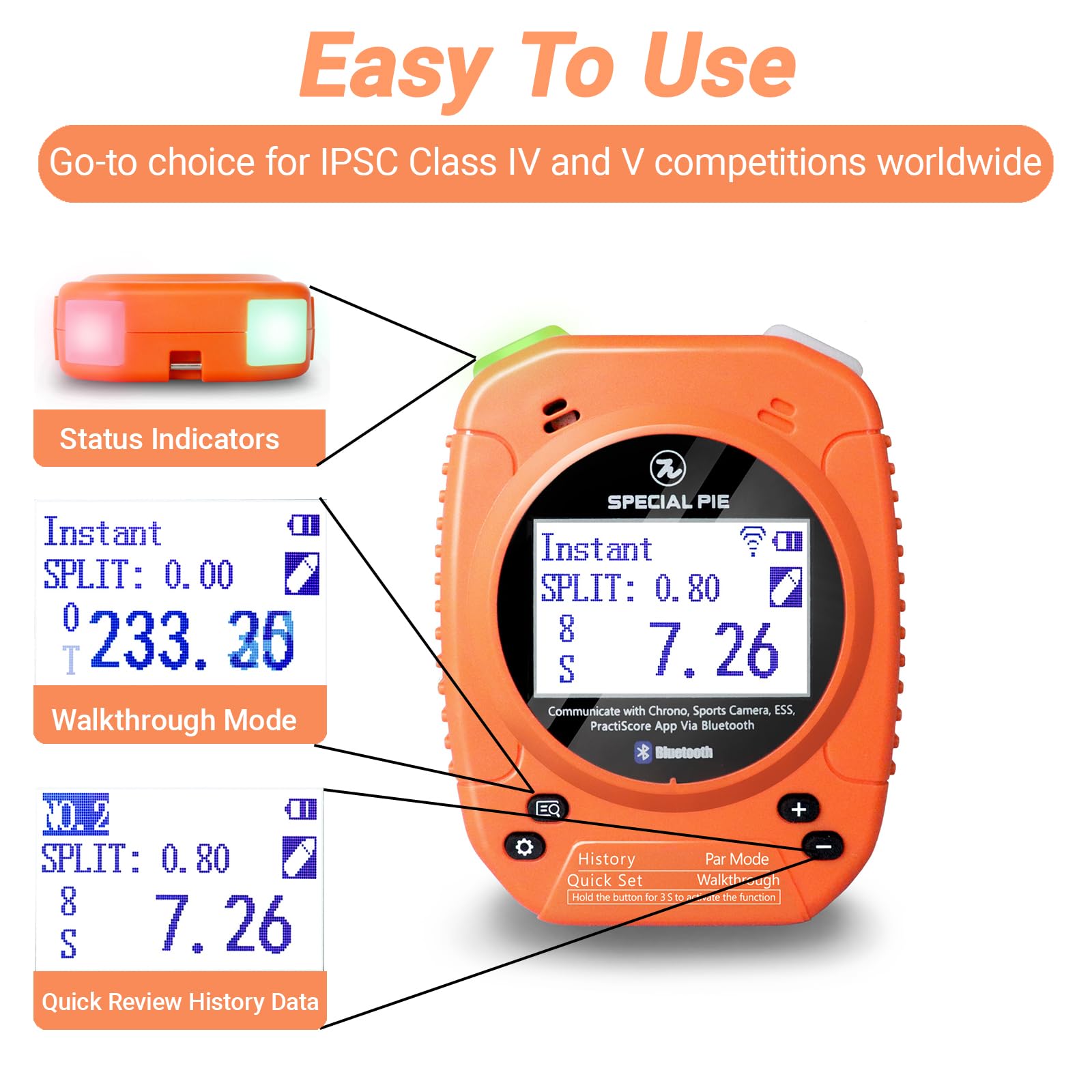 Shot Timer for Shooting Competition - Wireless Big LED Score Display, Compatible with USPSA, IPSC, IDPA, PRS | Perfect for Shooting Ranges & Training Drills
