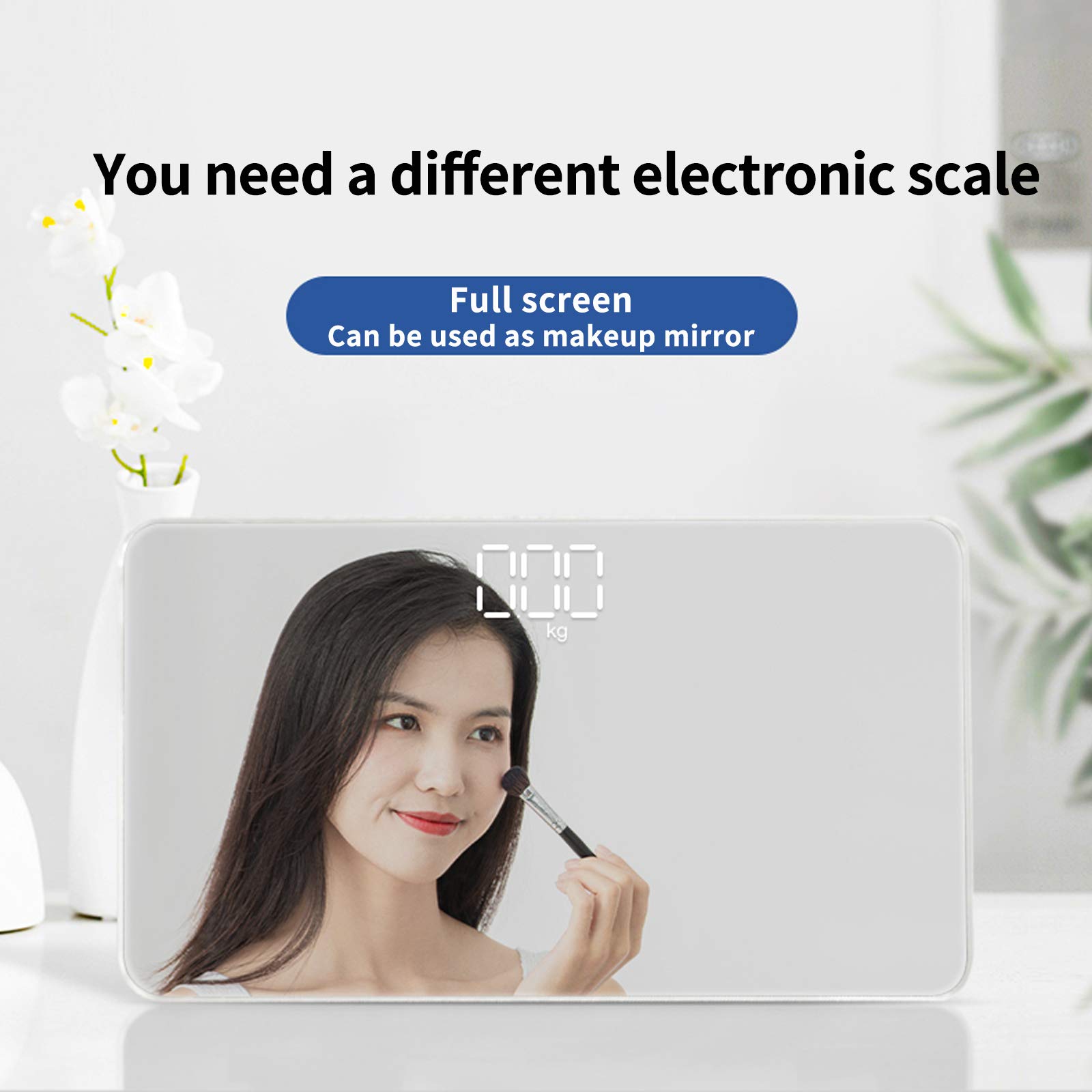 Venugopalan Digital Travel Scale - Portable Body Weight Scale with Bathroom Mirror & Tape Measure | Mini Electronic Health Monitor for Home, Gym & Travel | Includes Battery
