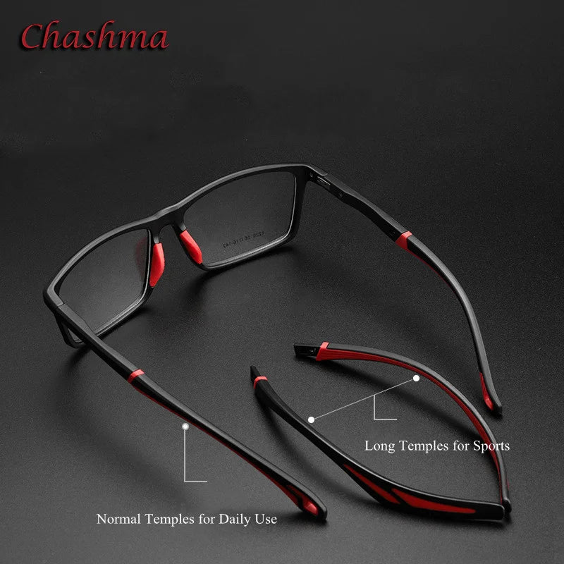 Men's Full Rim Square TR90 Sport Eyeglasses 1220 - Lightweight Durable Frame for Running, Cycling & Outdoor Activities