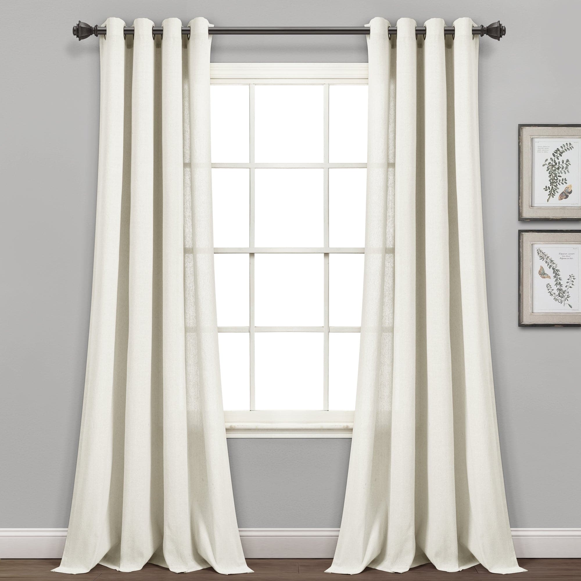 Premium Faux Linen Grommet Window Curtain Panels Set - Blackout Thermal Insulated Drapes for Living Room & Bedroom - Elegant Home Decor for Modern Houses