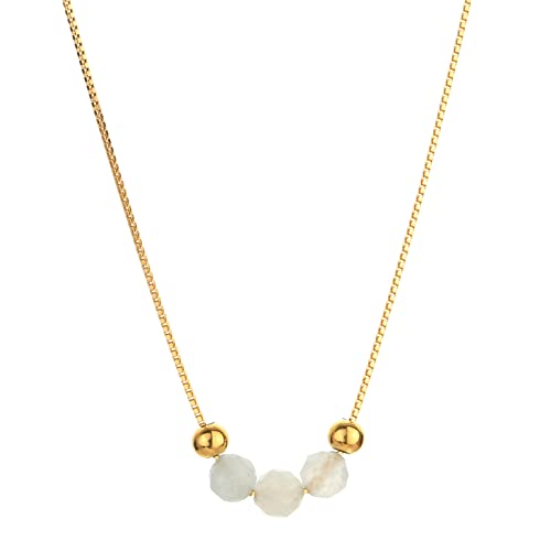 Yellow gold chain+Aquamarine