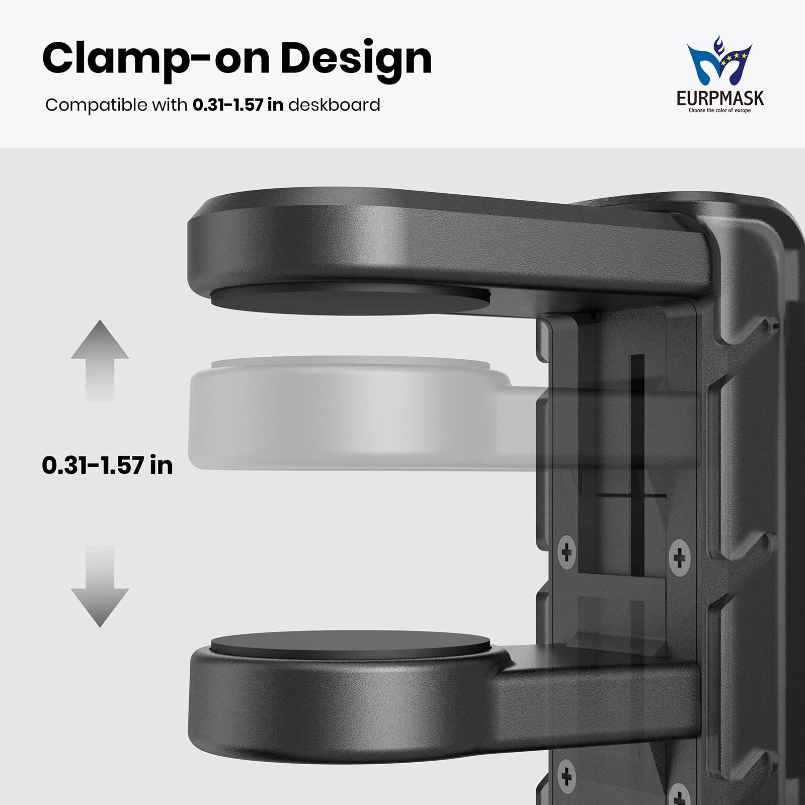 3-in-1 PC Gaming Headset & Controller Stand with Adjustable Clamp, Rotating Arm & Cable Management - Universal Gaming Accessory for PS5, Xbox, PC - Perfect for Desk Organization & Gaming Setup (Black)