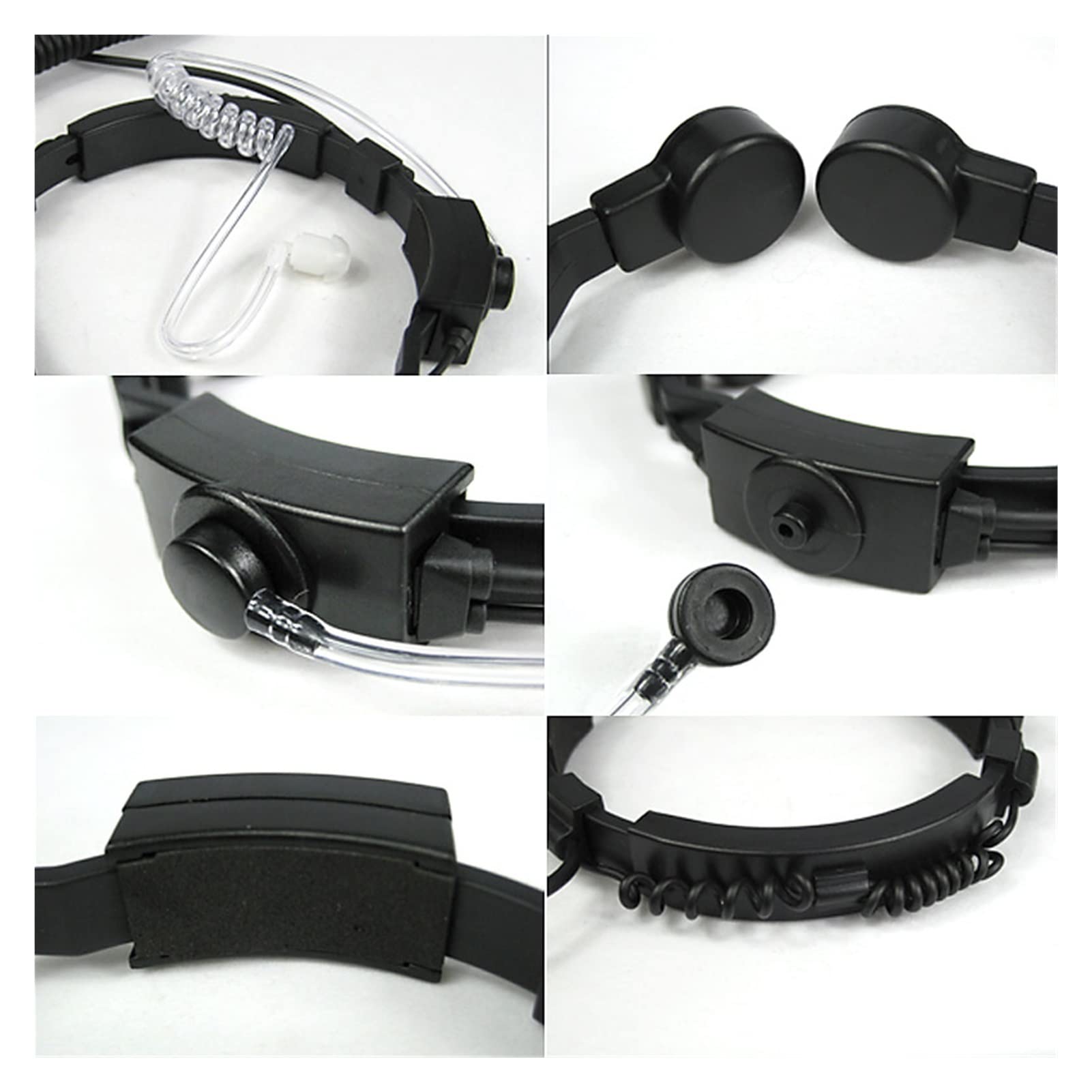 BMINO Tactical Throat Microphone Headset - Compatible with Kenwood, Baofeng UV-5R, GT-3, GT-3TP, DM-5R, BF-F8HP & CB Radios - Secure Communication for Outdoor Adventures, Construction Sites & Emergency Operations