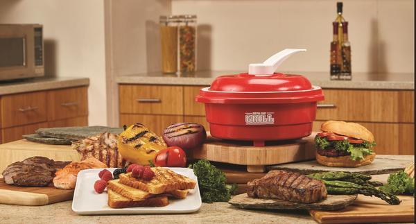 Micro Chef Grill - Portable Electric Indoor Grill for Healthy Cooking, Perfect for Small Kitchens, Dorms & Apartments - Ideal for Grilling Steaks, Burgers, Vegetables & More