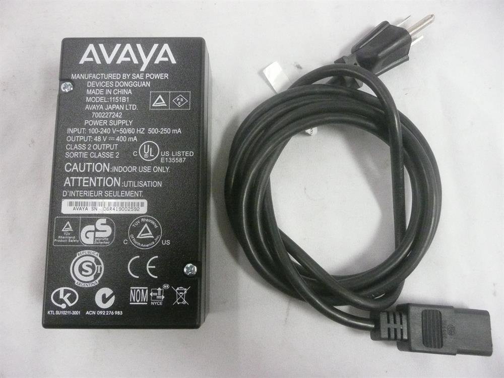 Avaya 1151B1 700227242 Power Injector (Power Supply) - PoE Power Supply for IP Phones & Network Devices - Ideal for Office & Home VoIP Setups