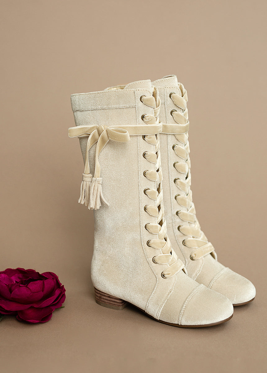 Marija Women's Knee High Tall Boots in Champagne - Elegant & Comfortable for Fall, Winter, and Party Occasions
