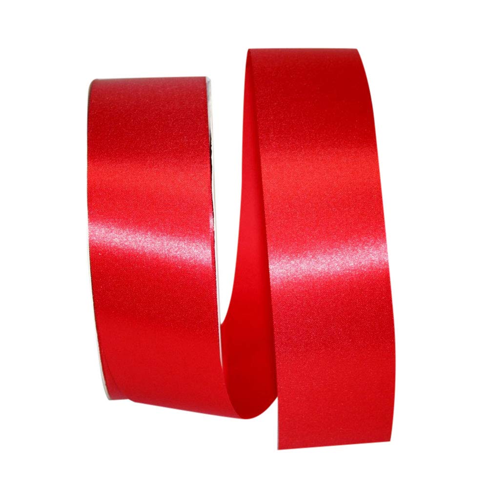 Reliant Premium Satin Ribbon 1-7/8 Inch x 100 Yards - Vibrant Red Ribbon for Gift Wrapping, Crafts, Wedding Decorations & DIY Projects