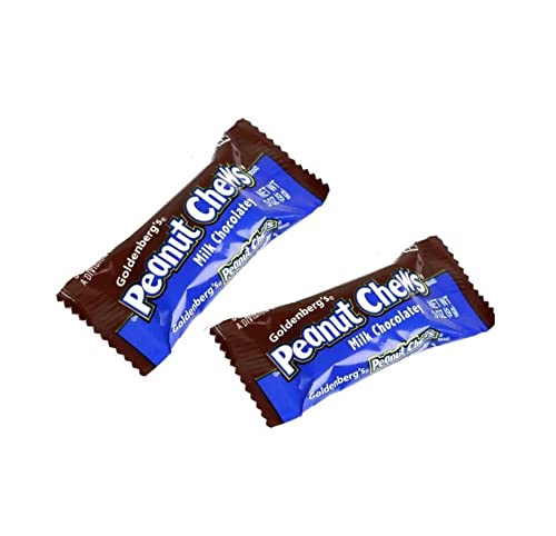 Goldenberg's Dark Chocolate Peanut Chews - Milk Chocolatey Candy Bars with Crunchy Peanuts - Bulk Assorted Mini Chewy Bites - Perfect for Holidays, Parties, Gifts & Celebrations - Great for Office Snacks, Movie Nights & Dessert Platters (4 Pounds)
