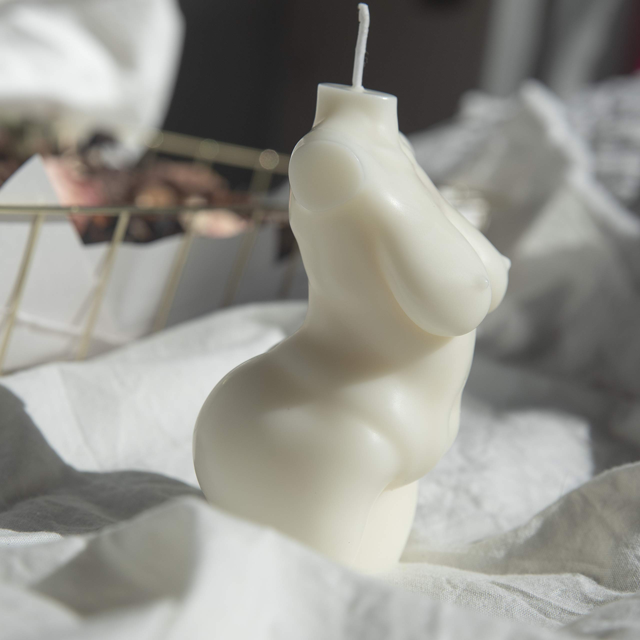 Handmade in USA Soy Wax Scented Candle - Mango Coconut Milk Fragrance | Curvy Female Goddess Torso Design | Feminist Home Decor & Gift Idea for Spa, Meditation, Yoga, and Romantic Ambiance