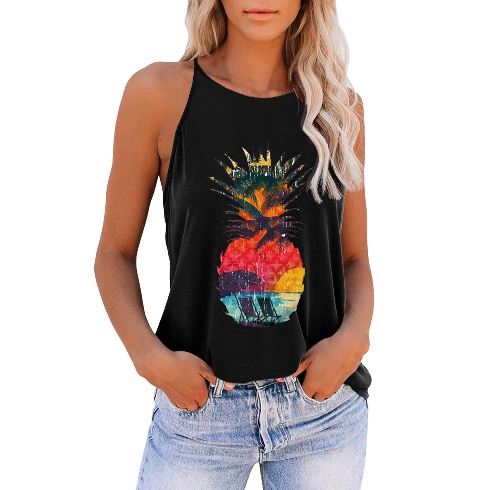 Women's Summer Fashion Tank Tops - Trendy Loose Fit Cute Printed Tops & Dresses for Casual Wear, Beach Outfits and Daily Comfort