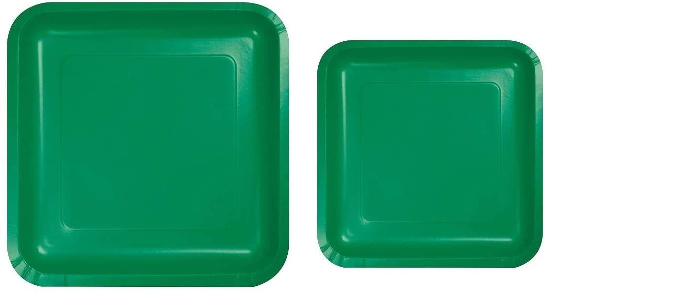 Oojami 100-Pack Square Green Paper Plates - 50 Count 9