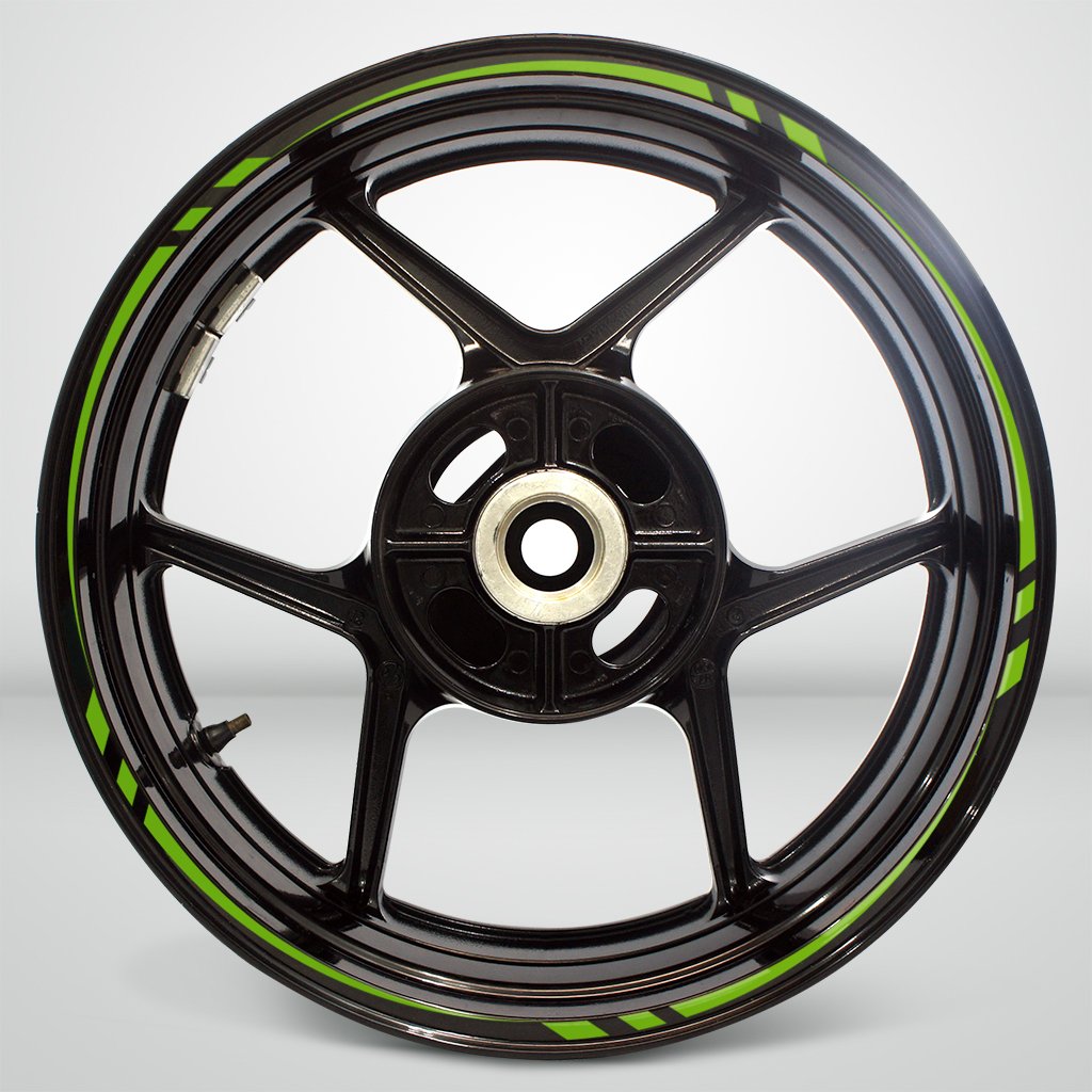Stickman Vinyls Matte Green Motorcycle Rim Tape - Compatible with Kawasaki Ninja 300 | High-Visibility Wheel Stripe for Safety & Style | Perfect for Night Riding & Custom Bike Decoration