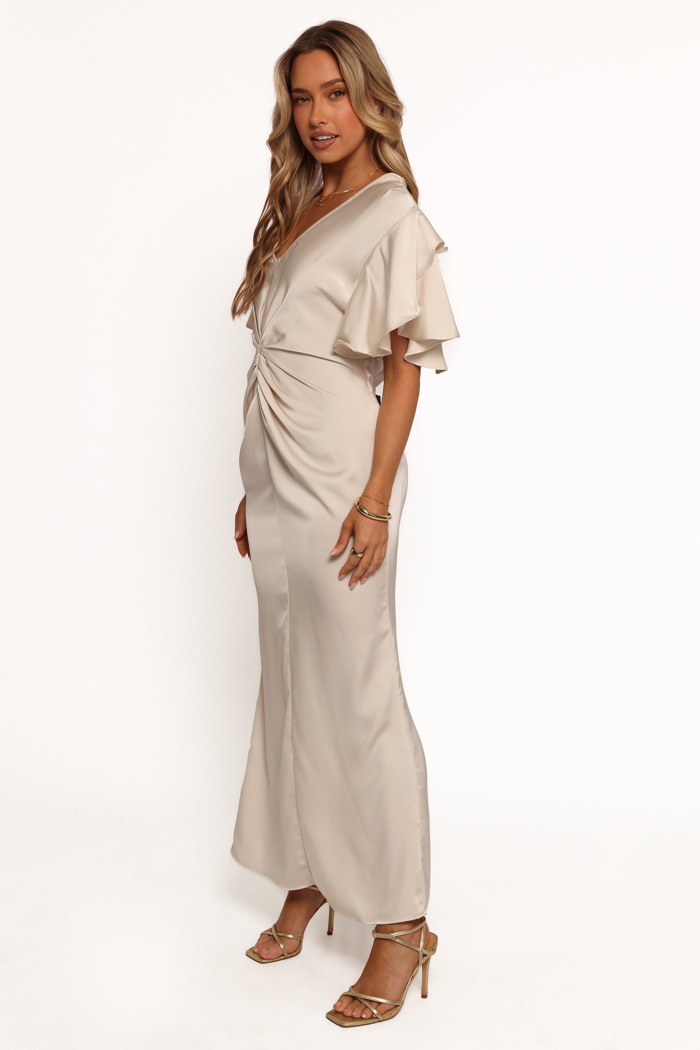 Georgiana Maxi Dress for Women - Elegant Flowy Long Dress with V-Neck & Side Slits | Perfect for Weddings, Parties & Summer Vacations