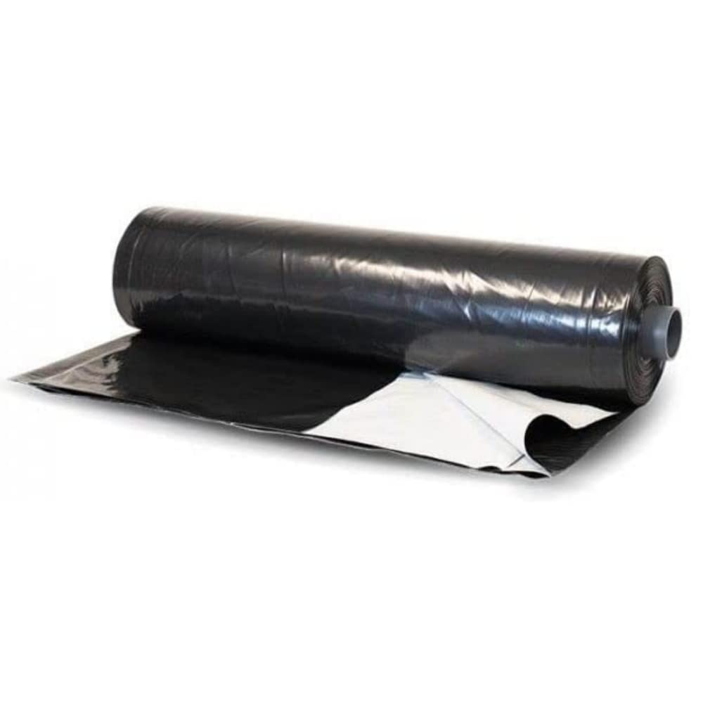 Heavy Duty 5 Mil Black/White Silage Tarp - 24' x 40' Polyethylene Plastic Sheeting for Farming, Agriculture & Ground Covering - Durable Bunker Cover for Livestock Feed Storage & Crop Protection